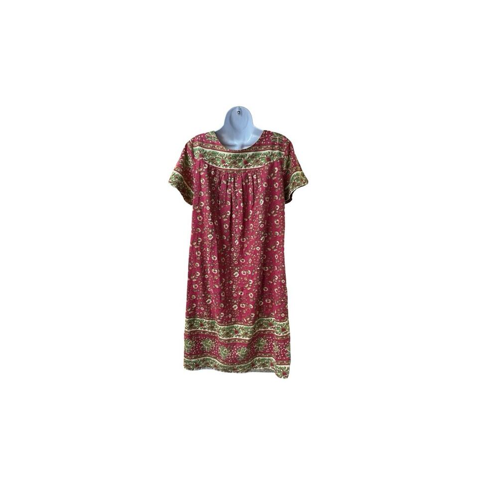La Cera Grannycore Muumuu Housedress Boho Peasant Lounge Dress M - Picture 2 of 9